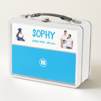 COLLAGE photo Lunchbox BLUE SKY WHITE To Customise