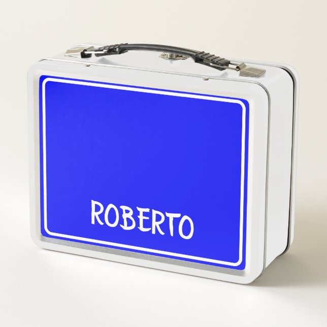 COLLAGE photo Lunchbox BLUE WHITE To Customise  (Back)