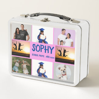 COLLAGE photo Lunchbox PINK , PURPLE To Customise