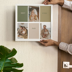 Collage Photo Modern Best Dad Ever Gift Poster