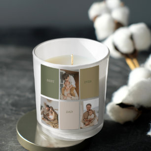 Collage Photo Modern Best Dad Ever Gift Square Sticker