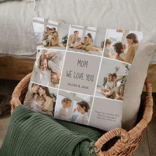 Collage Photo Mom We Love You – Personalized Cushion