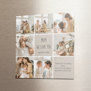 Collage Photo Mom We Love You    Personalized Magnet