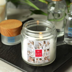 Collage Photo Mum Red We Love You Best Mother Gift Square Sticker