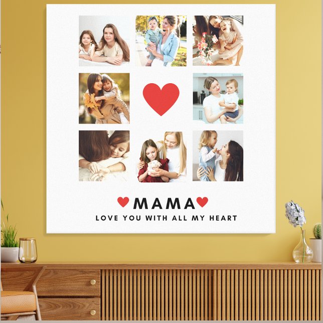 Collage Photo Mum We Love You Best Mother Gift Canvas Print (Creator Uploaded)