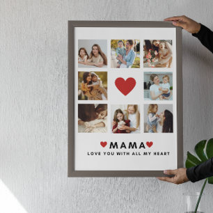 Collage Photo Mum We Love You Best Mother Gift Poster
