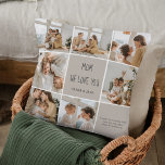 Collage Photo Mum We Love You – Personalised Cushion<br><div class="desc">Show Mum just how much she means with this cosy and meaningful Collage Photo "We Love You Mum" pillow. Customise it with your favourite family photos and create a heartfelt keepsake she’ll cherish every day. The soft, neutral design fits beautifully in any home décor, making it a perfect gift for...</div>