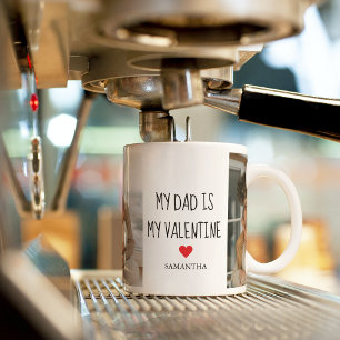 Collage Photo   My Dad Is My Valentine Gift Coffee Mug