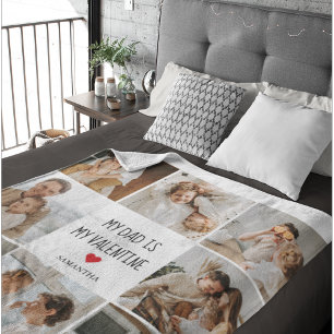 Collage Photo   My Dad Is My Valentine Gift Sherpa Blanket