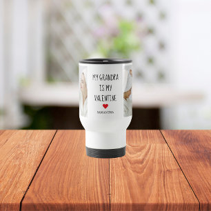 Collage Photo My Grandpa Is My Valentine Gift Travel Mug