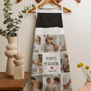 Collage Photo My Mom Is My Valentine Gift Apron