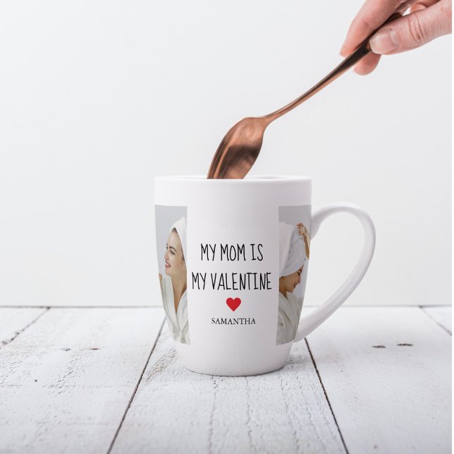 Collage Photo | My Mum Is My Valentine Gift Latte Mug (Creator Uploaded)