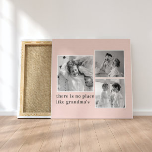 Collage Photo Pastel Pink Best Grandma Gift Canvas Print