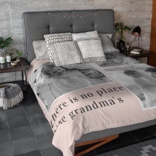 Collage Photo Pastel Pink Best Grandma Gift Fleece Blanket