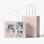 Collage Photo Pastel Pink Best Grandma Gift Large Gift Bag<br><div class="desc">Looking for the perfect gift for your grandmother? Consider a beautiful collage photo in pastel pink tones. This sentimental and thoughtful gift is perfect for any occasion, from birthdays to Mother's Day and beyond. The collage photo can be customised to include pictures of your grandmother's loved ones, including her children,...</div>