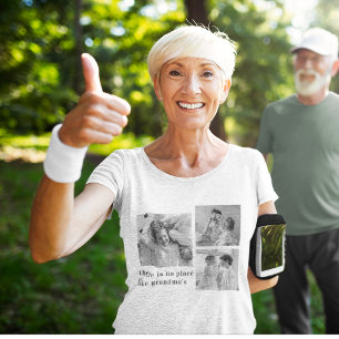 Collage Photo Pastel Pink Best Grandma Gift T-Shirt