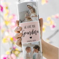 Collage Photo Pink We Love You Grandma Best Gift