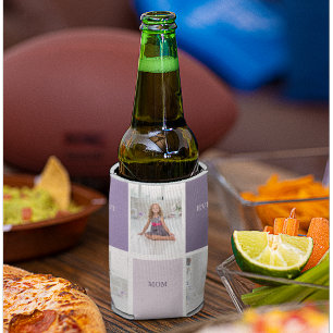 Collage Photo Purple Best Mum Ever Gift Can Cooler