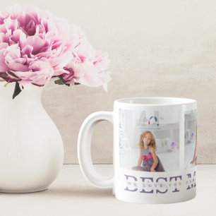 Collage Photo Purple Best Mum Ever Gift Coffee Mug
