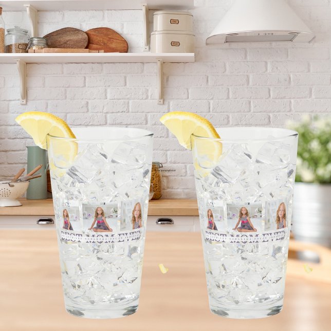 Collage Photo Purple Best Mum Ever Gift Glass (Creator Uploaded)