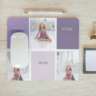 Collage Photo Purple Best Mum Ever Gift Mouse Pad