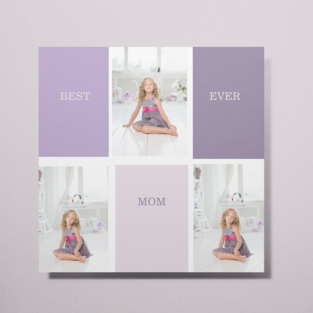 Collage Photo Purple Best Mum Ever Gift Poster (Creator Uploaded)