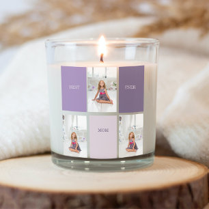 Collage Photo Purple Best Mum Ever Gift Square Sticker