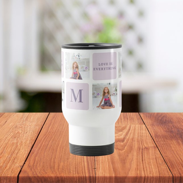 Collage Photo Purple Best Mum Ever Gift Travel Mug (Creator Uploaded)