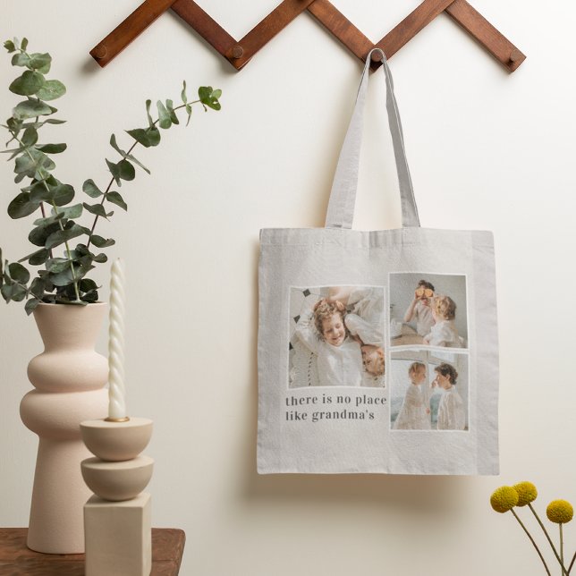 Collage Photo & Quote Best Grandma Gift Tote Bag (Creator Uploaded)