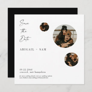 Collage Photo Square Save the Date Invitation