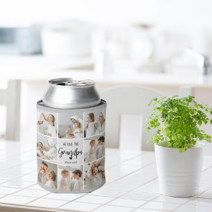 Collage Photo We Love You Grandpa Gift Can Cooler