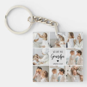 Collage Photo   We Love You Grandpa Gift  Key Ring