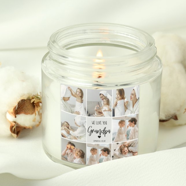 Collage Photo | We Love You Grandpa Gift  Square Sticker (Creator Uploaded)