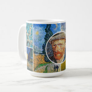 Collage Portrait – Van Gogh-style Pictorial Art Coffee Mug