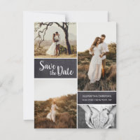 Collage Save the date Wedding engagement Photo