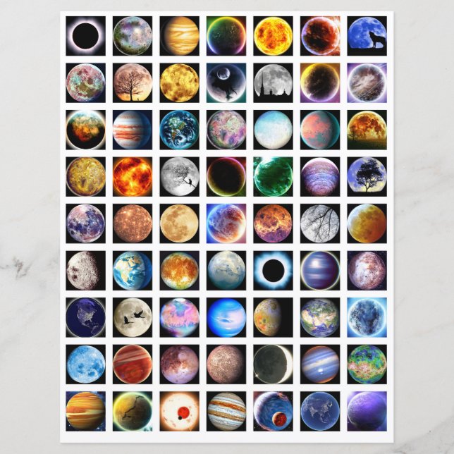 Collage sheet outer space Scrapbook elements  (Front)