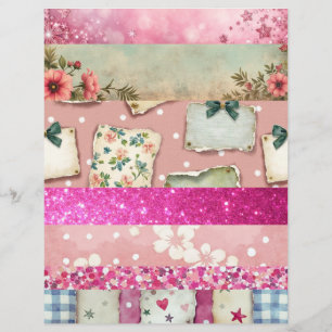 Collage style vintage scrapbook paper