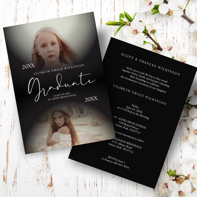 Collage Then & Now Modern 2 Photos Graduation (Creator Uploaded)