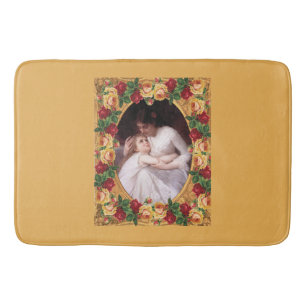 Collage vintage Retro with lace and flowers Bath Mat