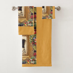 Collage vintage Retro with lace and flowers Bath Towel Set