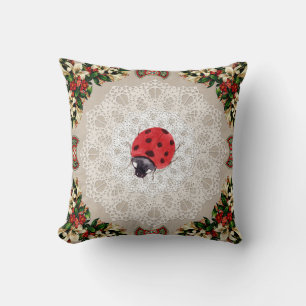 Collage vintage Retro with lace and flowers Cushion