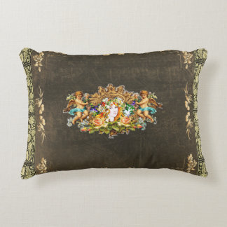 Collage vintage Retro with lace and flowers Decorative Cushion