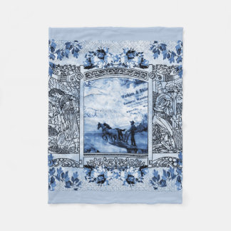 Collage vintage Retro with lace and flowers Fleece Blanket