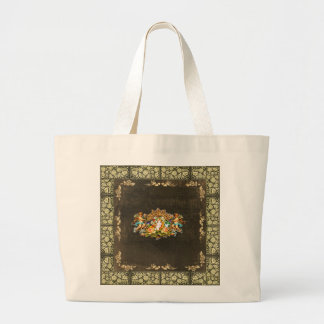 Collage vintage Retro with lace and flowers Large Tote Bag