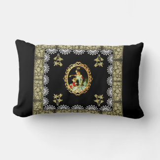 Collage vintage Retro with lace and flowers Lumbar Cushion