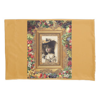 Collage vintage Retro with lace and flowers Pillowcase