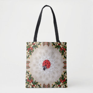 Collage vintage Retro with lace and flowers Tote Bag