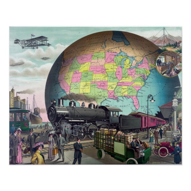 Collage Vintage Twentieth Century Transport Poster (Front)