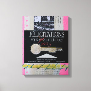 Collages Bruyants Artist's Book Congrats Key C Canvas Print