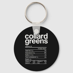 Collard Greens Nutrition Facts Funny Thanksgiving  Key Ring